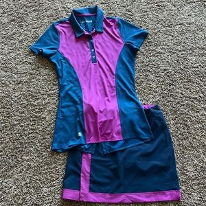 Adidas Women's Blue and Purple Polo Dress